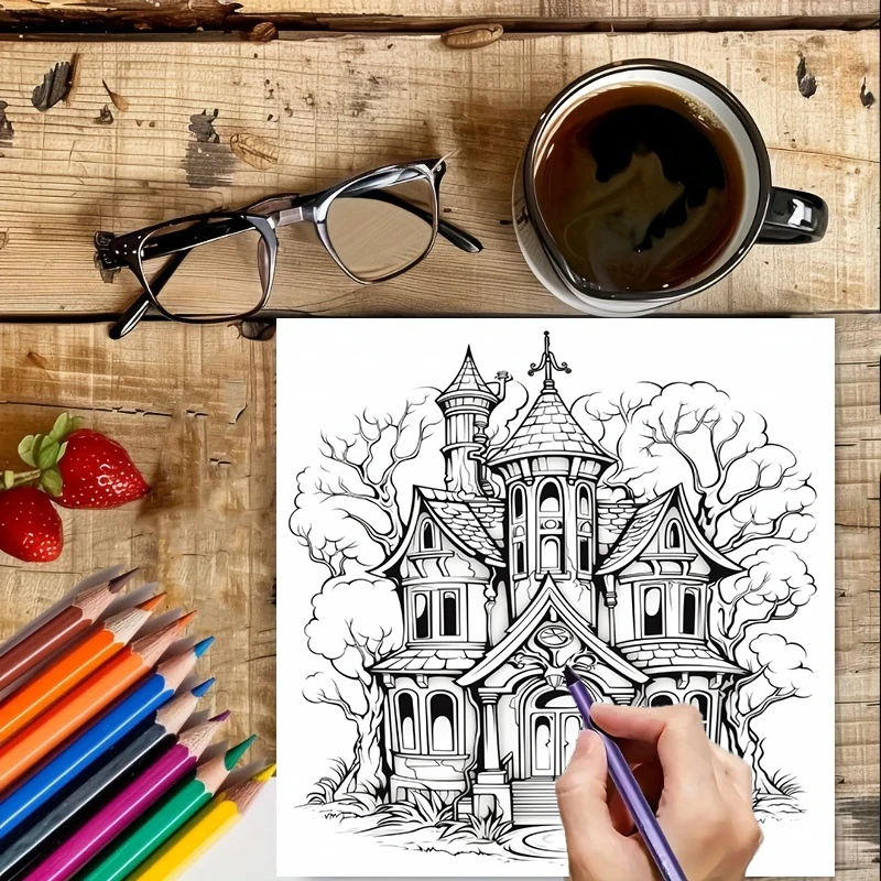 Haunted House Coloring Book fo - đánh giá và giá School Supplies