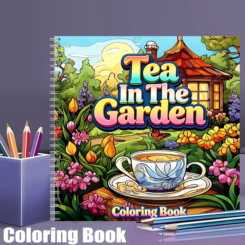 Tea In The Gardens Coloring Bo - đánh giá và giá School Supplies